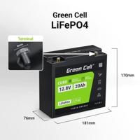 Green Cell LFPGC12V20AH UPS-accu Lithium-ijzerfosfaat (LiFePo4) 12,8 V 20 Ah - thumbnail