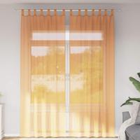 Gordijnen Voile met lussen 2 st 140x260 cm oranje - thumbnail