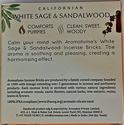 Aromafume Wierookblokjes Witte Salie & Sandelhout - 40g