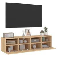Tv-meubels 2 st 60x30x30 cm bewerkt hout sonoma eikenkleurig - thumbnail