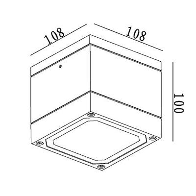 Deko Light 730409 Mob Square II Plafondopbouwarmatuur LED, Halogeen GX53 9 W Wit