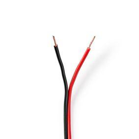 Speaker-Kabel | 2x 0,75 mm2 | 100 m | Op Rol | Zwart/Rood