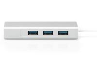 Digitus DA-70255 USB-combi-hub 3 + 1 poorten Met ingebouwde netwerkaansluiting Zilver - thumbnail