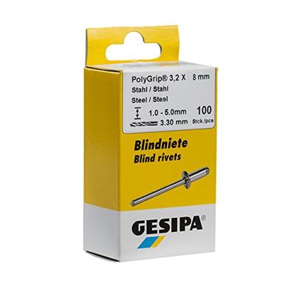 Gesipa Blindklinknagel | klinknagelschacht d x l 3,2 x 8 mm | staal / staal | 100 stuks - 1464887 1464887