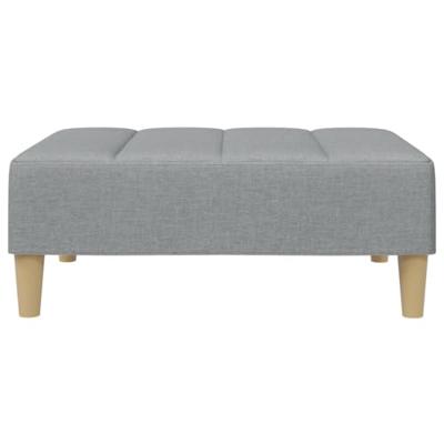 Slaapbank 2-zits met voetenbank stof lichtgrijs