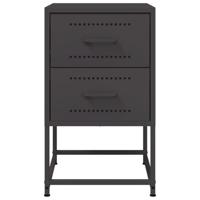 Nachtkastjes 2 st 36x39x60,5 cm staal zwart - thumbnail