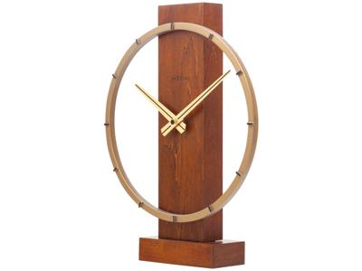 Tafel-/wandklok - 34 x 27 cm - Hout/Staal - 'Carl Small' Tafel-/wandklok - 34 x 27 cm - Hout/Staal - 'Carl Small'