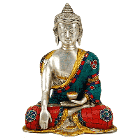 Boeddha Shakyamuni met Mozaïek Decoratie (20 cm) - thumbnail
