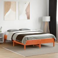 Bedframe massief grenenhout wasbruin 135x190 cm - thumbnail