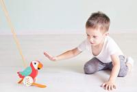 Duwspeelgoed voor baby PAPEGAAI LORI van hout SMALL FOOT® meerkleurig - thumbnail