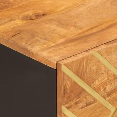 Salontafel 80x50x40 cm massief mangohout bruin en zwart