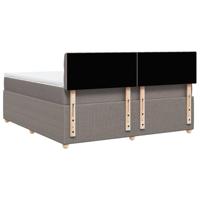 vidaXL Boxspring met matras stof taupe 180x200 cm - thumbnail