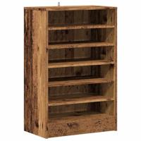 Schoenenkast 60x35x92 cm bewerkt hout oud houtkleurig - thumbnail