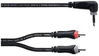Cordial 14859 Jackplug / Cinch Audio Y-adapter [1x Jackplug male 3,5 mm - 2x Cinch-stekker] 1.50 m Zwart PVC-mantel, Tweelingkabel - thumbnail