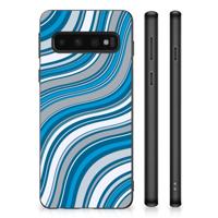 Samsung Galaxy S10 Bumper Case Waves Blue - thumbnail