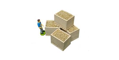 Kids Globe houten aardappelkisten 1:32, 6st.