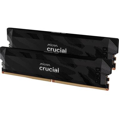 Crucial 32 gb ddr5-6400 (2x 16 gb) dual-kit werkgeheugen (zwart, pro, xmp 3.0, amd expo)