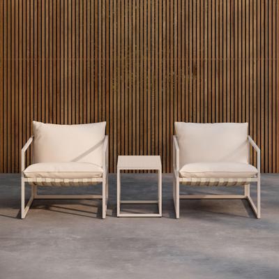 Nohr Loungeset 'Kandie' Met 2 loungestoelen en tafel, kleur Beige