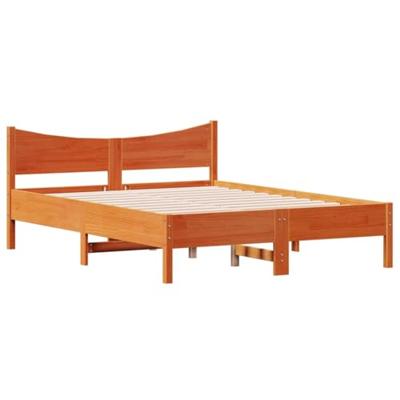 Bedframe massief grenenhout wasbruin 120x200 cm