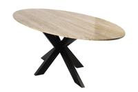Richmond Ovale Eettafel 'Avalon' Travertin, 230 x 115cm - thumbnail