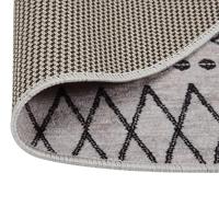 VidaXL Vloerkleed wasbaar anti-slip ø120 cm zwart en wit - thumbnail