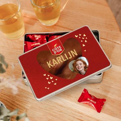 Côte d'Or Mini Bouchée Chocolade Box met naam - Rechthoek