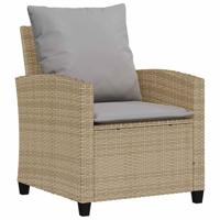 6-delige Loungeset met kussens poly rattan beige - thumbnail