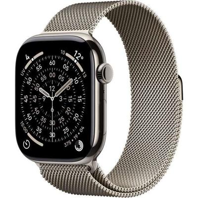 Apple Watch Series 11 GPS + Cellular - 46 mm - Natuurlijke titanium kast - Natuurlijke Milanese Loop-band - M/L Apple Watch Series 11 GPS + Cellular - 46 mm - Natuurlijke titanium kast - Natuurlijke Milanese Loop-band - M/L