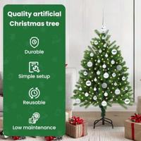 VidaXL Kerstboom met 150 led met standaard groen 120 cm pe - thumbnail
