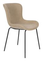 ZILT Eetkamerstoel 'Mauricio' Rib, kleur Taupe - thumbnail