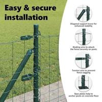 VidaXL Hek met paal groen 1,5 x 10 m staal en pvc - thumbnail