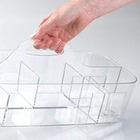 mDesign - Organizer - perfecte opbergbak/bureau-organizer - geweldig voor teken- en knutselspullen en naaigerei - plastic - doorzichtig - thumbnail
