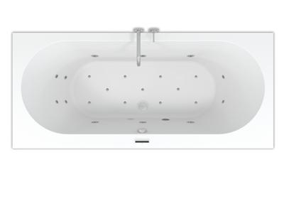 Riho Carolina Easypool ligbad 180x80cm met whirlpool systeem 6+4+2 hydro en 12 aero jets