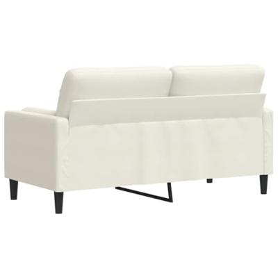 Tweezitsbank met sierkussens 140 cm fluweel crèmekleurig