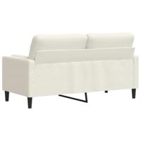 Tweezitsbank met sierkussens 140 cm fluweel crèmekleurig - thumbnail