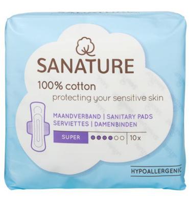 Sanature 100% Katoen Maandverband Super Sanature 100% Katoen Maandverband Super