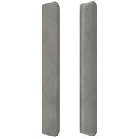 Hoofdbord LED 203x16x118/128 cm fluweel lichtgrijs - thumbnail