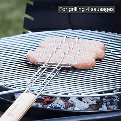 Worstenklem uit chroom en rubberhout 51 cm fsc-100% BBQ Barbecook - Barbecook