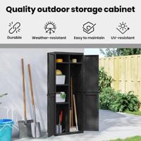 Tuinkast 65x37x165 cm polypropeen zwart - thumbnail