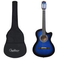 VidaXL 12-delige gitaarset met 6 snaren western klassiek 38" blauw - thumbnail
