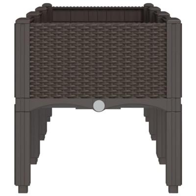 VidaXL Plantenbak met poten 120x40x42 cm polypropeen bruin