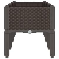 Plantenbak met poten 120x40x42 cm polypropeen bruin - thumbnail
