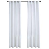 VidaXL Gordijnen verduisterend met ringen 2 st 140x225 cm gebroken wit - thumbnail
