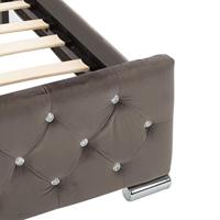 Bedframe fluweel grijs 140x200 cm - thumbnail