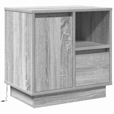 Nachtkastje met 2 pcs Grijs 50 x 34.5 x 50 cm. Bewerkt hout