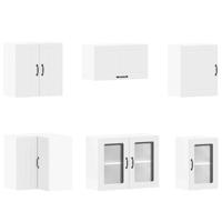 11-delige Keukenkastenset Lucca bewerkt hout wit - thumbnail