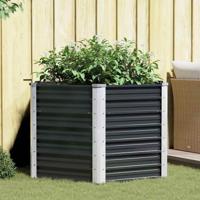 VidaXL Plantenbak verhoogd 129x129x77cm gegalvaniseerd staal antraciet - thumbnail