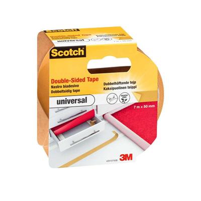 Scotch dubbelzijdige plakband voor tapijt en vinyl Universal, ft 50 mm x 7 m, blisterverpakking