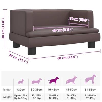 VidaXL Hondenmand 60x40x30 cm kunstleer bruin VidaXL Hondenmand 60x40x30 cm kunstleer bruin