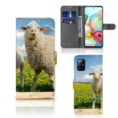Samsung Galaxy A71 | Telefoonhoesje | Met pasjeshouder | Schaap en Lammetje Samsung Galaxy A71 | Telefoonhoesje | Met pasjeshouder | Schaap en Lammetje